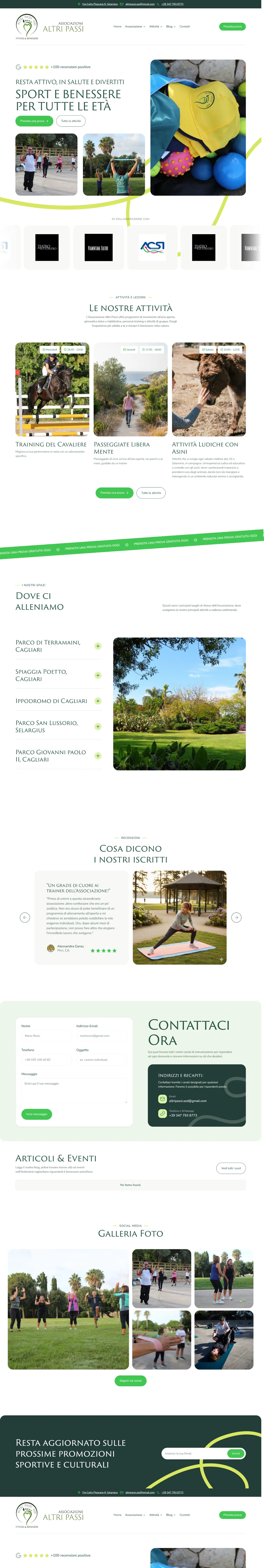 Full page of the Altri Passi website