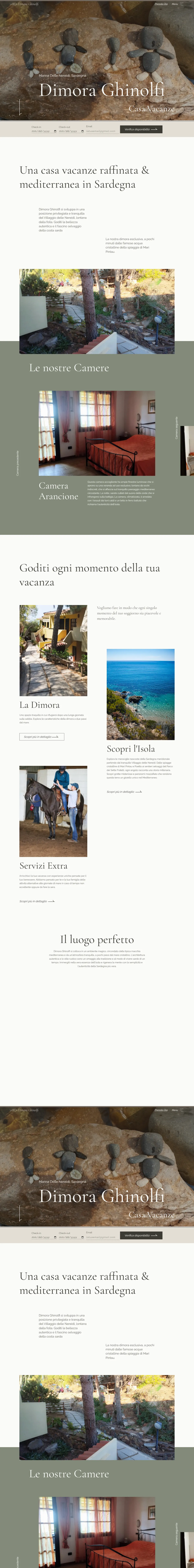 Full page of the Dimora Ghinolfi website
